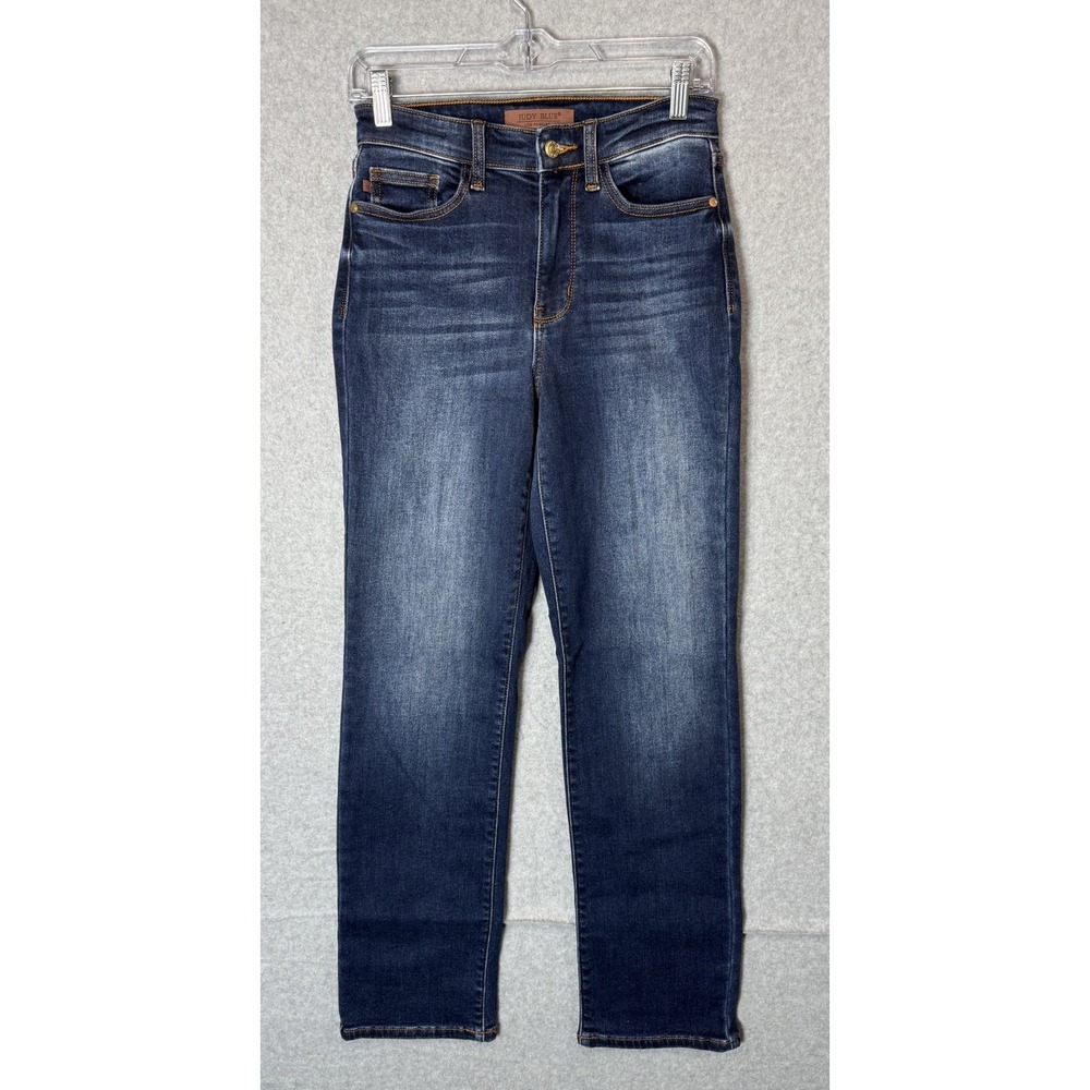 Judy Blue Jeans Womens 1 25 Dark Wash Straight Fit Stretch Denim Classic Style